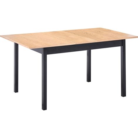 Esszimmertisch Gummiholzbaum / Schwarz 120/150 x 80 cm Ausziehbar Esszimmer Küche