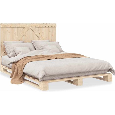 Maison Exclusive - Cadre de lit sans matelas avec tête de lit bois massif (1/5)