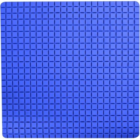 Tapis Fond de douche antidérapant Caoutchouc QUADRO 54x54cm Bleu MSV