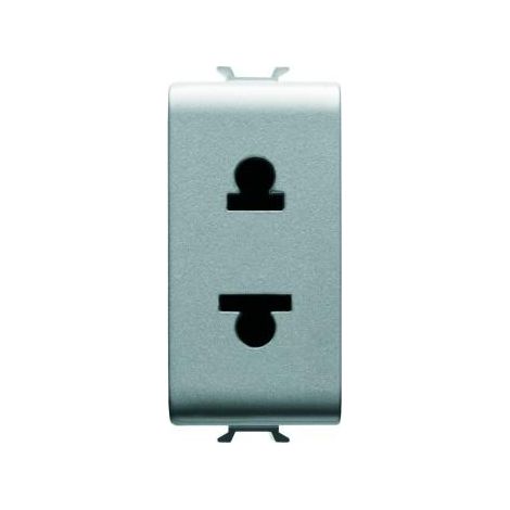 PRISE 1M 2 P+T 15A STD EURO-USA TITANE GEWISS GW14287