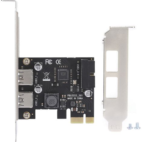 Carte d'extension PCI-E vers USB 3.0 avec interface avant 19/20 broches pour PC de bureau (1/5)