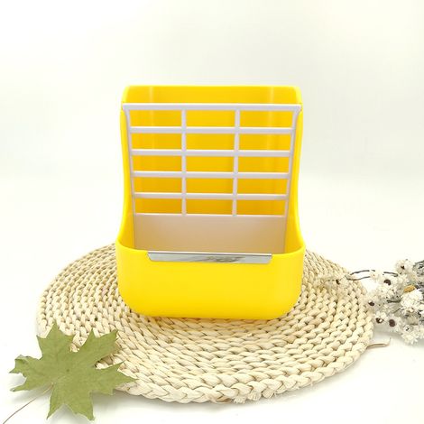 Mangeoire À Foin Pour Lapins, 2 En 1 Gam Et Râtelier À Foin Distributeur Nourriture Pour Cobayes Lapins Chinchillas Petit Animaux Domestiques (Jaune) (1/5)