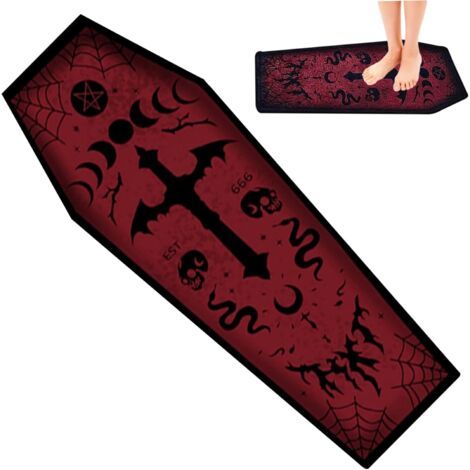 Tapis Halloween Tapis de Salle de Bain Halloween Tapis Goth Tapis Goth 51x19 Pouces sans Glissement de Style Gothique de Bain