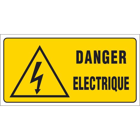 Panneau Danger éléctrique - Rigide 960x480mm - 4000442