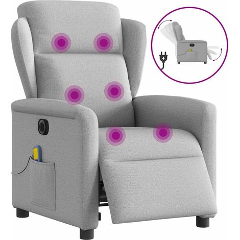 Massagesessel Elektrisch Wolkengrau Stoff