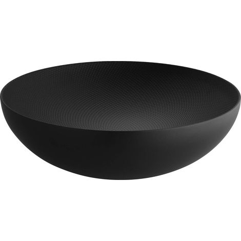 Alessi Double DUL02/25BT - Ciotola di Design a Doppia Parete in Acciaio Colorato con Resina Epossidica, Nero con Decoro in Rilievo (1/2)