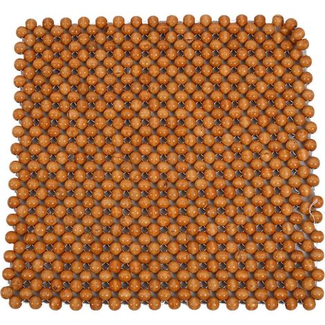 Coussin de voiture Muzhu en perles de bois, coussin de massage artistique, housse de voiture, coussin de perles beige (1/5)
