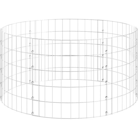 Gabionen-Säule Rund Verzinkter Stahl Ø100x50 cm vidaXL