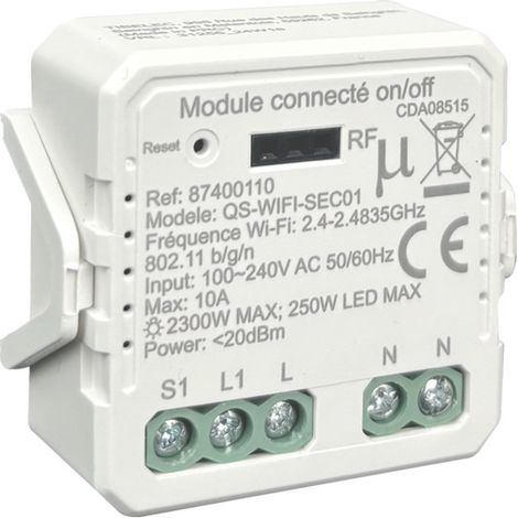 Module d'éclairage connecté Wi-fi on/off, compatible assistants vocaux - Tibelec (1/5)