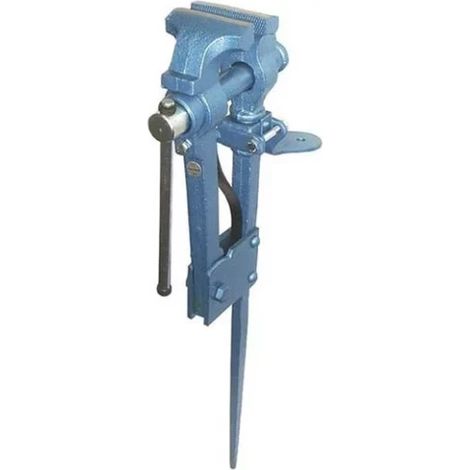 Outifrance – Étau d'établi à pied tournant 160 mm – Acier moulé – Largeur des mors 125 mm – Mors striés pour excellente prise (1/3)