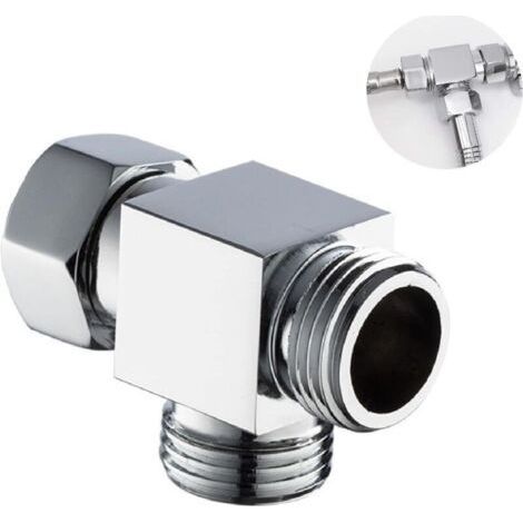 Lntyq Vanne de Dérivation à 3 Voies Pour Douche G 1/2\" Douchette à douche Bras de Douche en Forme T Remplacement de Vanne d'Adaptateur Douche Adaptateur Inverseur pour la Salle de Bain et la
