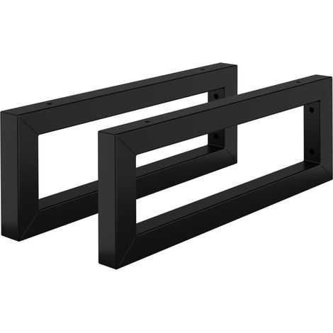 ML-Design Set di 2 staffe a muro rettangolari 450x150 mm in acciaio, nero, con materiale di montaggio, supporti per scaffali aperti, mensole per lavabo e scrivania, mobili, reggimensola da parete (1/5)