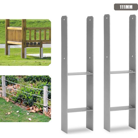TolleTour Ancoraggio per pali per esterni – particolarmente robusto, resistente alle intemperie e ideale per pali in legno in giardino - 111 mm 2x