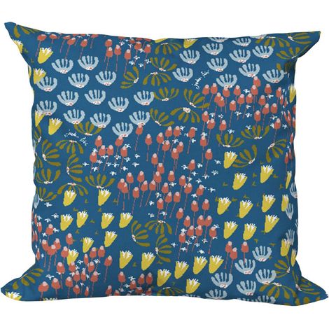 Coussin décoratif en tissu imprimé Eveil 40 x 40 cm (1/2)