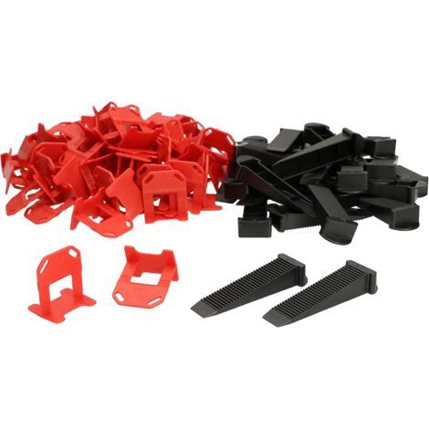 Lot de 240 languettes de nivellement pour carrelage - 2 mm - 1,5 mm + 80 cales - Rouge-NANOTEH (1/5)