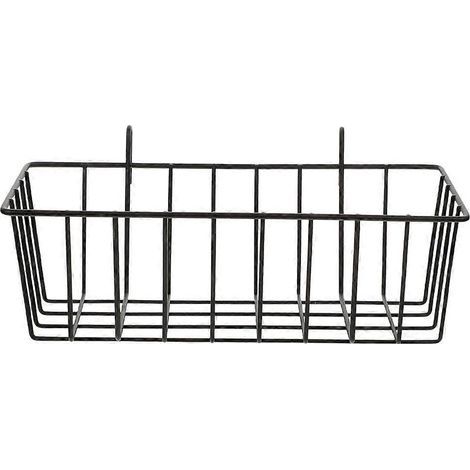 Hängender Drahtkorb für die Küche, Aufbewahrungskorb aus Draht, Seifen- und Shampoohalter fürs Badezimmer – 23,00 x 10,30 x 7,50 cm – Schwarz (1/4)