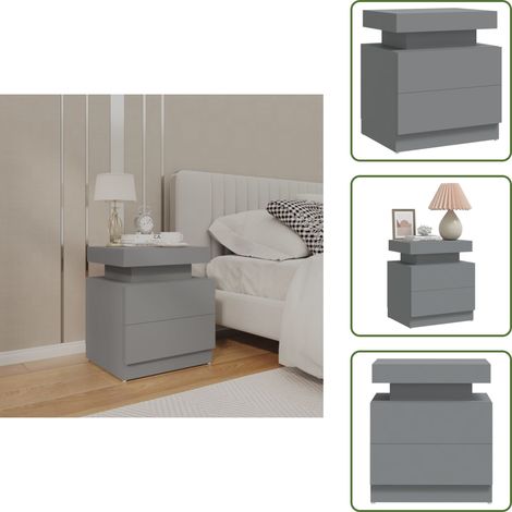 Comodino per arredamento - vidaXL Comodino Grigio 45x35x52 cm in Legno Multistrato - Comodino per riporre oggetti