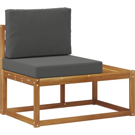 Maison Exclusive - Outdoor End Sofa mit Kissen Natur und Anthrazi