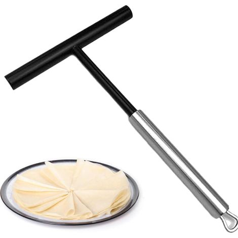 1 Stück Crêpe-Spender aus Edelstahl, 19,5 cm lang, glatte Oberfläche, robust und hitzebeständig, T-förmiger Griff, Crêpe-Rechen für die Zubereitung von Crêpes, Waffeln und Omeletts zu Hause.