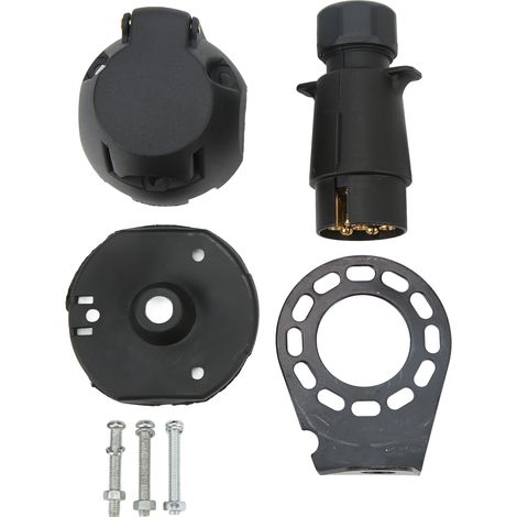 Prise Remorquage 7 Broches - Avec Joint Et Support - Faisceau De Câblage Pour Camping-Car Bateau Remorque - Kit Complet ×1 (1/5)