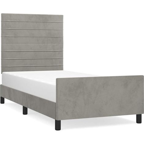 Maison Exclusive - Giroletto senza Materasso Grigio Chiaro 80x200 cm Velluto (1/5)