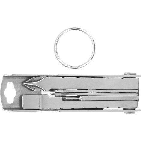 12-in-1-Multitool inklusive Schraubendreher, Messer und Schlüsselring aus Edelstahl. (1/5)