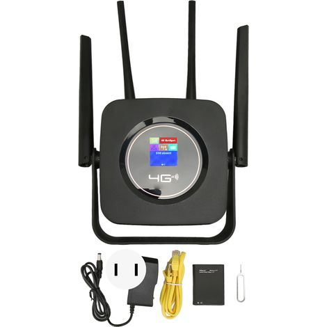 Routeur WiFi 4G LTE Professionnel 300Mbps, Point d'Accès Mobile avec Emplacement Carte SIM, Prise US Noir 100‑240V pour Zone Européenne (1/5)
