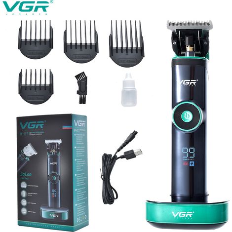 Tondeuse à cheveux électrique avec batterie longue durée, écran LCD, base de chargement, tondeuse haute puissance (1/4)