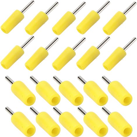 Lot de 20 fiches bananes mâles 2mm laiton nickelé étanches connexion embouts droits pour socle ressort J.10001 (1/5)