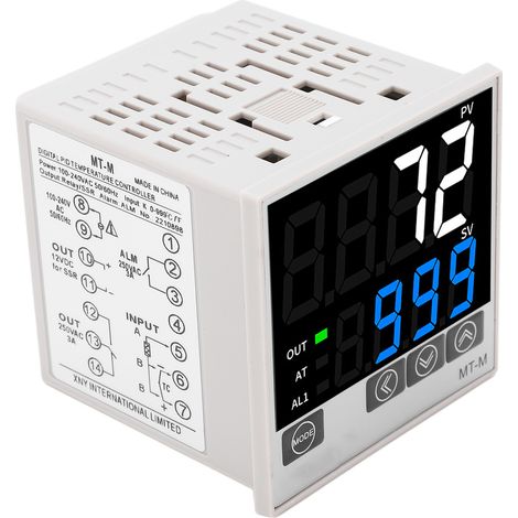 Intelligenter PID-Thermostat mit digitaler Anzeige, automatischer Temperaturregler, AC 100–240 V, 72 x 72 mm Bedienfeld (1/5)