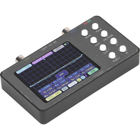 Oscilloscope numérique portable à 2 canaux, générateur de signaux, bande passante de 2 MHz, fréquence d'échantillonnage de 50 MHz, écran LCD rétroéclairé de 3,2 pouces. (1/5)