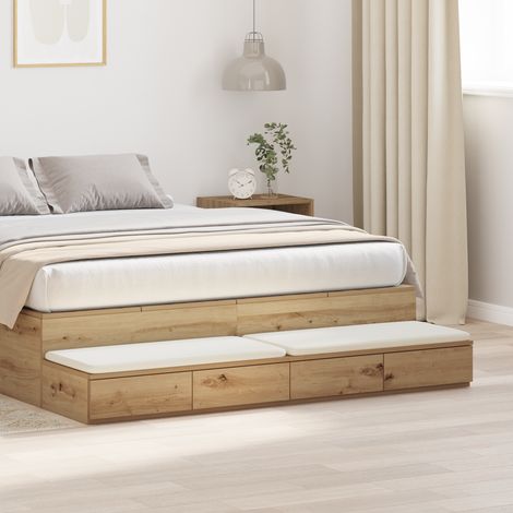 vidaXL Bed Drawers Artisan Oak 150 x 36.5 x 16.5 cm Engineered Wood
