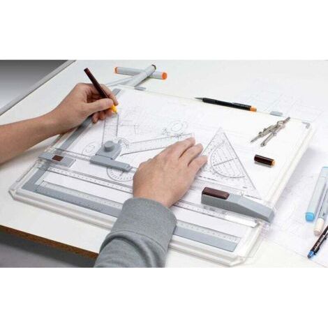 Table à dessin A3, table à dessin DIN A3, avec fonctions de mouvement parallèle et de réglage d'angle, adaptée au travail professionnel. (1/3)