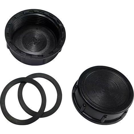 Qrity 2 Pièces Bouchon de Tuyau d'Évacuation d'Évier de Cuisine, Bouchon Fileté de 39 mm, Noir (1/5)