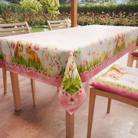 Nappe Anti-Taches Rectangulaire (140 x 360 cm) Couvre-Table de Cuisine, Motif Flora, X18 Places, 100% fabriquée en Italie (1/4)