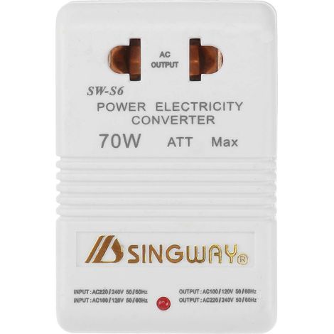 220V auf 110V Auf-/Abwärts-Spannungswandler, 70W, für Reisen (Weiß) (1/4)