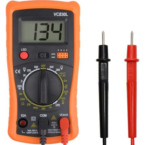 Multimètre Numérique,Multimètre Automatique Numérique,Testeur Electrique Professionnel,Voltmètre/Résistance/Continuité/Diodes Postuler à Laboratoires, Usines, (1/5)