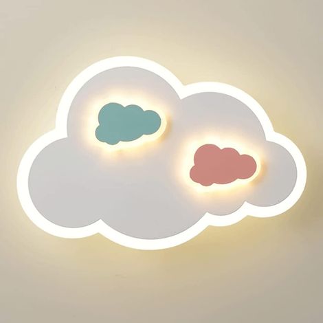Applique murale nuage blanc, applique murale en métal ultra-mince avec abat-jour en acrylique, applique murale LED moderne, appliques murales de chevet, appliques murales d'éclairage décoratif pour ch (1/5)