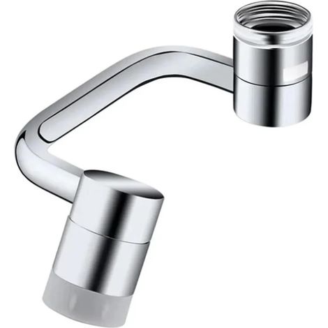Rallonge de robinet rotative à 1080°, en métal, en forme de U, bras universel mécanique, modèle double, filtre anti-éclaboussures, robinetterie, maison, salle de bain (1/5)