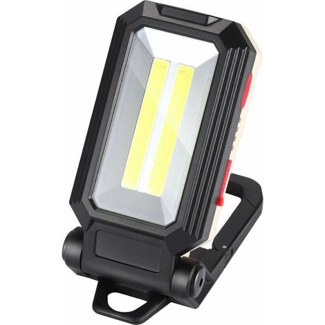 Lampe De Travail LED COB - 2000 Lm - Batterie Intégrée 3000 Maha - 4 Modes D'éclairage - Aimant Puissant Et Crochet Pliable - Pour Atelier, Réparation Auto Et Activités Extérieures - 1 Pièce