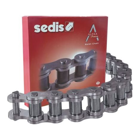 Chaîne à rouleaux Sedis 08B-1 en Acier au carbone, longueur 5 m, Alpha Premium, longueur 16.6 mm ISO 606 (DIN 8187), pas(Prix pour 1 )