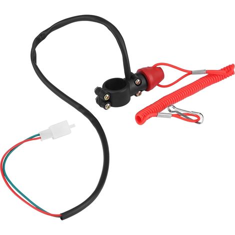 Interrupteur d'Arrêt d'Urgence et Coupe-Circuit avec Lanière pour Guidon 22 mm de Moto et Bateau - Keenso (1/5)