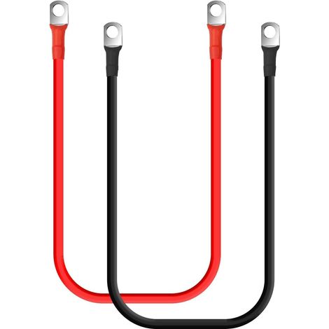 12V M8 35cm batterie câble, câble de batterie 16 mm² en cuivre, câble de démarrage, câble de batterie de voiture avec 2 œillets, pour moto,batterie solaire de voiture, terre (M8 35cm x 16mm²) (1/5)