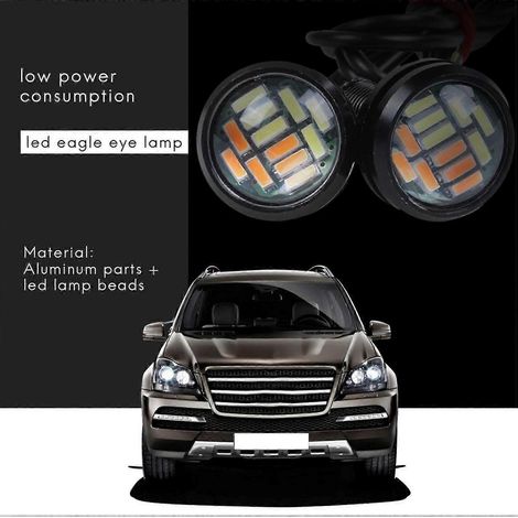Lot de 2 ampoules LED 12 V 23 mm bicolores à double LED (type œil d'aigle) 4014.