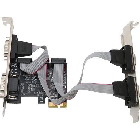 Carte d'extension PCIE PCI Express X1 vers interface 4 ports série RS232 Carte adaptateur pour applications étendues (1/4)