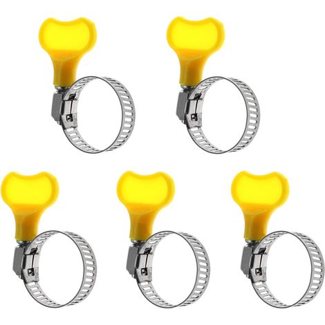 5 pièces 16-25mm collier de serrage papillon réglable avec poignée en plastique, Clips de tuyau cerceau outil fixe (1/4)