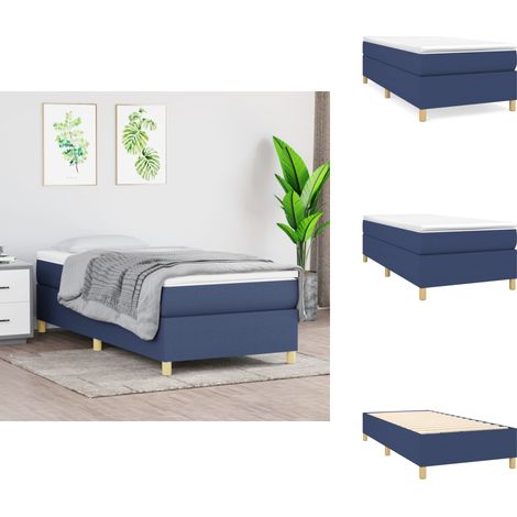Boxspringbett mit Matratze Blau 100x200 cm Stoff - Boxspringbett - Doppelbett - Blau - Bettsofa - Liegekomfort (1/5)