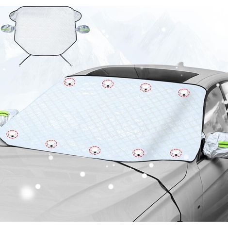 Bache Voiture Dégivreur Pare Brise et Rétroviseurs Latéraux, 5couches Protection Pare Brise Hiver for SUV, Camping-cars, Camionnettes et Camions, Bache Protection Voiture et Sangle D'accrochage (1/4)