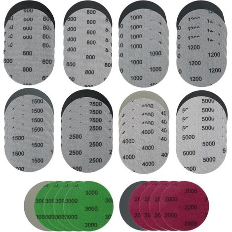 Papier verre rond 75mm grains 600-5000 pour ponçage lot de 50 (1/4)