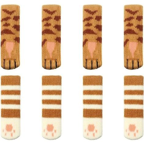 Set di 8 coprigambe per tavolo e sedia in maglia, calze per gambe di sedie, protezioni per gambe di sedie, coprimobili antiscivolo, cuscini per gambe di sedie (1/5)